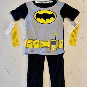 DC Comics Little Boys Toddler BATMAN 4 Piece Cotton Pajama Set, 2T